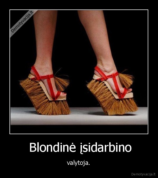  Blondinė įsidarbino - valytoja.