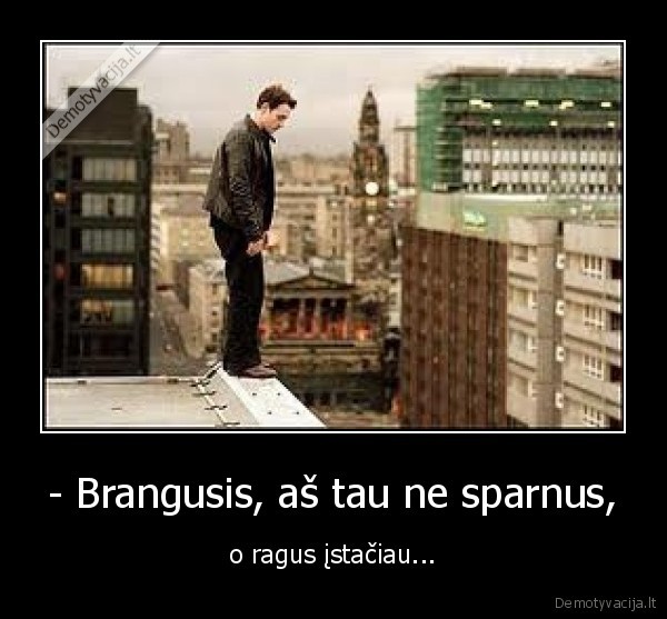 - Brangusis, aš tau ne sparnus, - o ragus įstačiau...