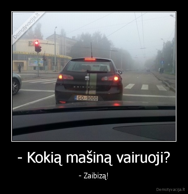 - Kokią mašiną vairuoji? - - Zaibizą!