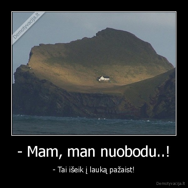 - Mam, man nuobodu..! - - Tai išeik į lauką pažaist!