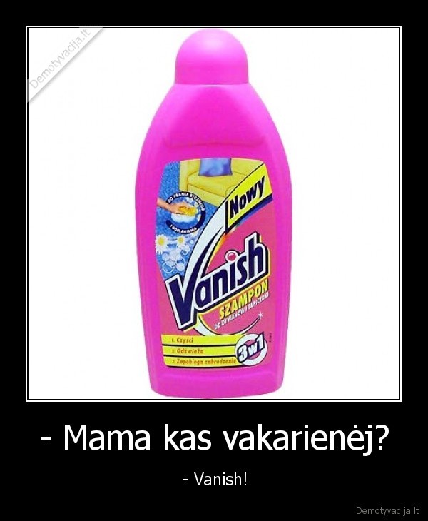 - Mama kas vakarienėj? - - Vanish!