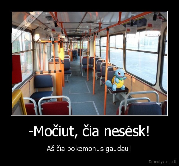 -Močiut, čia nesėsk! - Aš čia pokemonus gaudau!