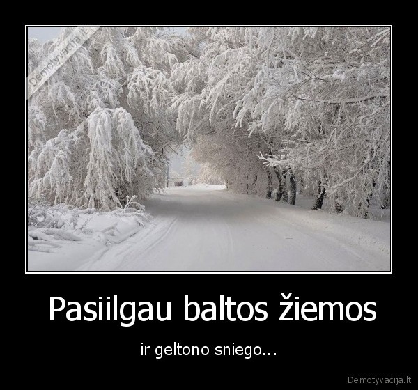  Pasiilgau baltos žiemos - ir geltono sniego...