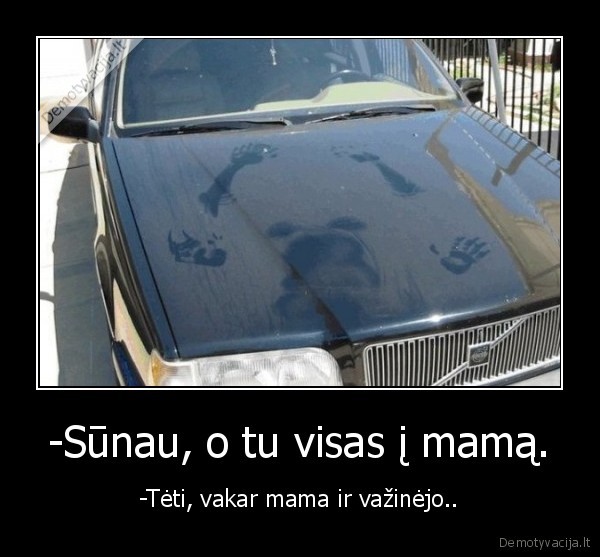 -Sūnau, o tu visas į mamą. - -Tėti, vakar mama ir važinėjo..