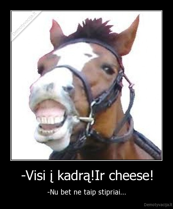 -Visi į kadrą!Ir cheese! - -Nu bet ne taip stipriai...