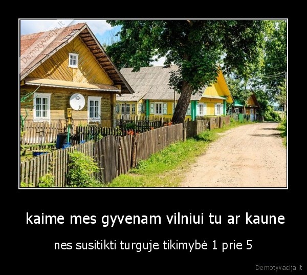  kaime mes gyvenam vilniui tu ar kaune - nes susitikti turguje tikimybė 1 prie 5