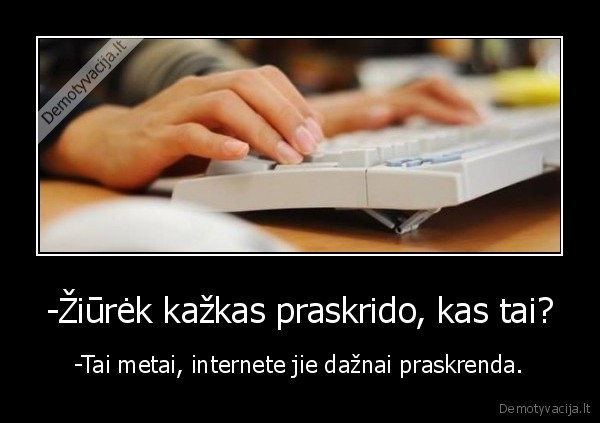 -Žiūrėk kažkas praskrido, kas tai? - -Tai metai, internete jie dažnai praskrenda.