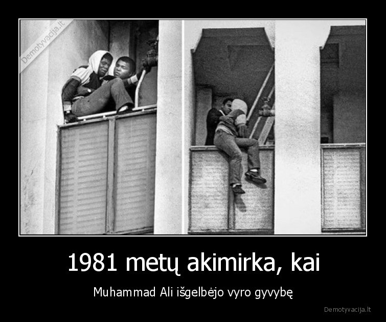 1981 metų akimirka, kai - Muhammad Ali išgelbėjo vyro gyvybę