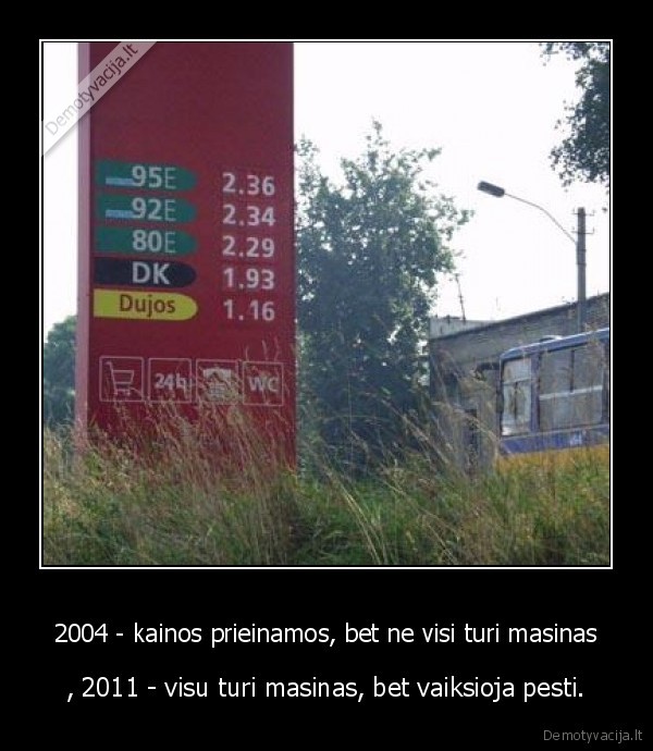 2004 - kainos prieinamos, bet ne visi turi masinas - , 2011 - visu turi masinas, bet vaiksioja pesti.