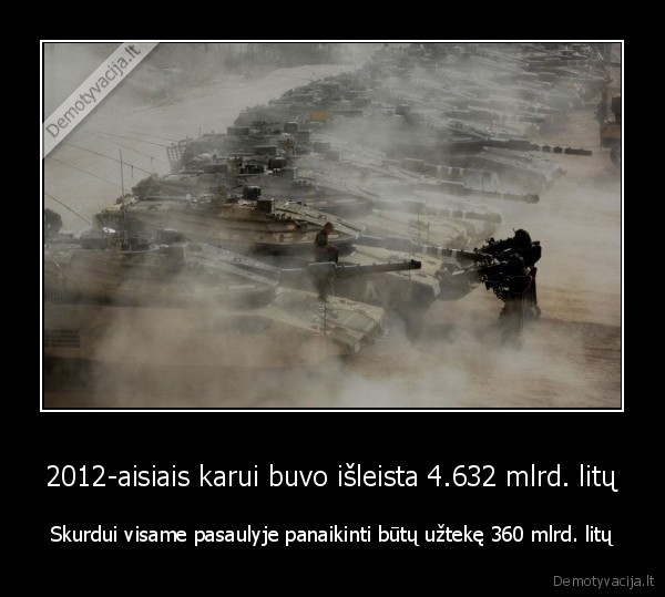 2012-aisiais karui buvo išleista 4.632 mlrd. litų - Skurdui visame pasaulyje panaikinti būtų užtekę 360 mlrd. litų