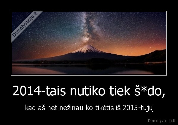 2014-tais nutiko tiek š*do, - kad aš net nežinau ko tikėtis iš 2015-tųjų