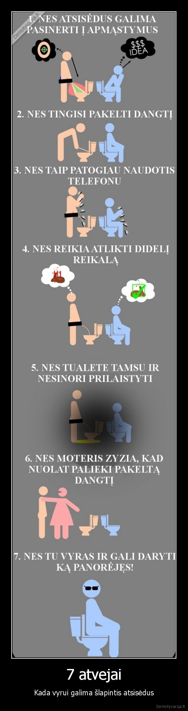 7 atvejai - Kada vyrui galima šlapintis atsisėdus