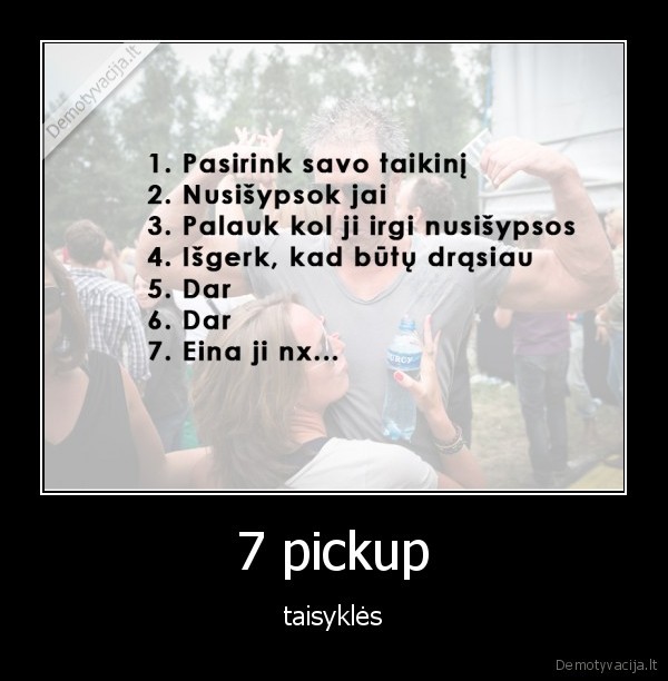 7 pickup - taisyklės