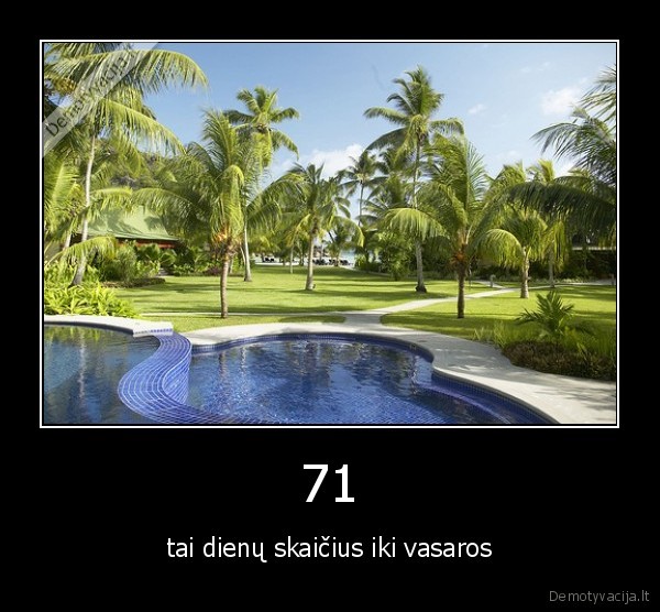 71 - tai dienų skaičius iki vasaros