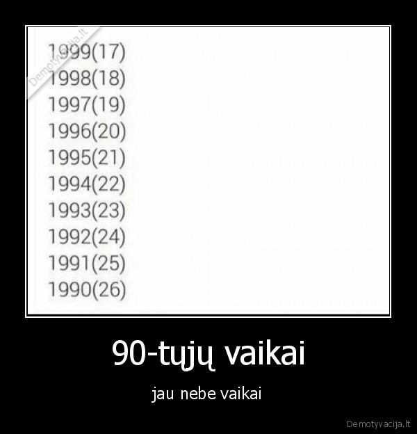 90-tųjų vaikai - jau nebe vaikai