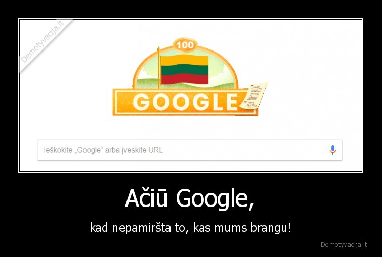 Ačiū Google, - kad nepamiršta to, kas mums brangu!