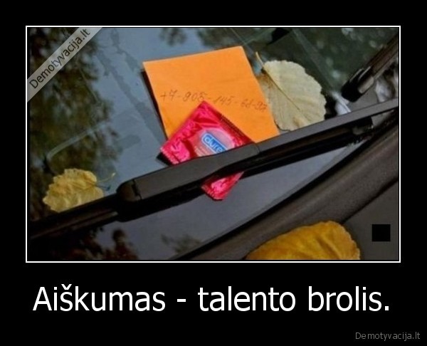 Aiškumas - talento brolis. - 