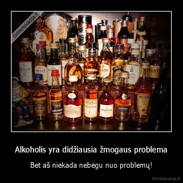 Alkoholis yra didžiausia žmogaus problema - Bet aš niekada nebėgu nuo problemų!