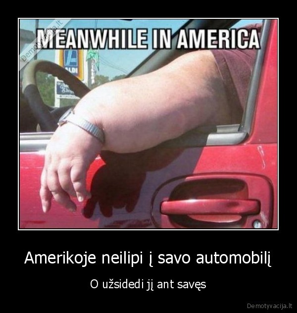 Amerikoje neilipi į savo automobilį - O užsidedi jį ant savęs