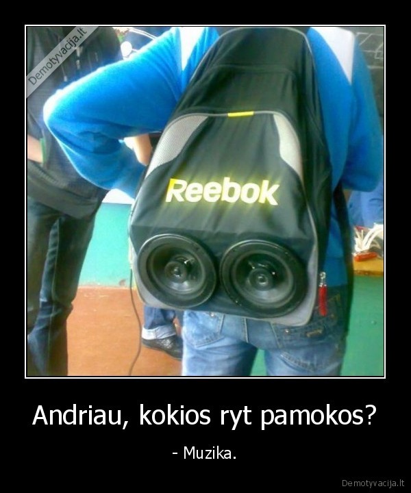 Andriau, kokios ryt pamokos? - - Muzika.