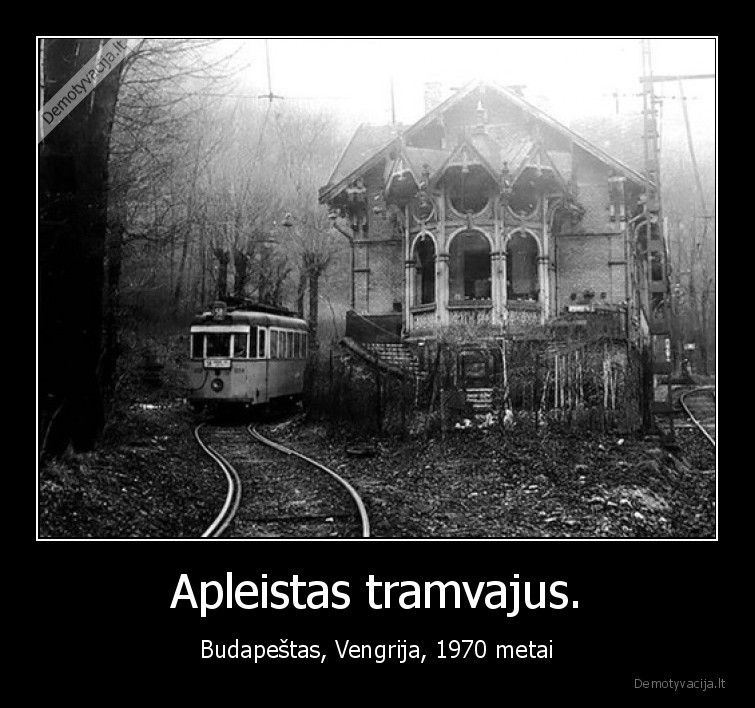 Apleistas tramvajus. - Budapeštas, Vengrija, 1970 metai