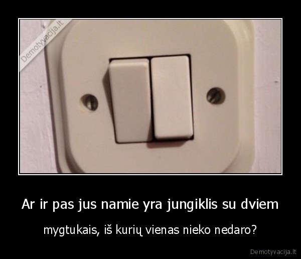 Ar ir pas jus namie yra jungiklis su dviem - mygtukais, iš kurių vienas nieko nedaro?