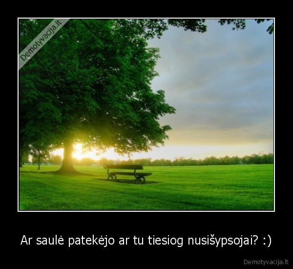 Ar saulė patekėjo ar tu tiesiog nusišypsojai? :) - 