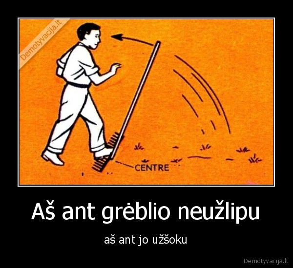 Aš ant grėblio neužlipu - aš ant jo užšoku