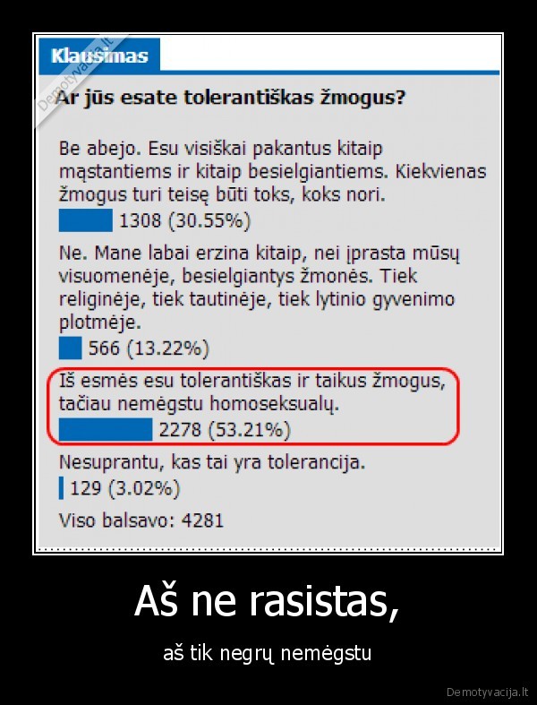 Aš ne rasistas, - aš tik negrų nemėgstu