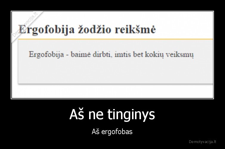 Aš ne tinginys - Aš ergofobas