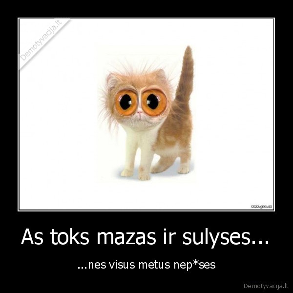 As toks mazas ir sulyses... - ...nes visus metus nep*ses