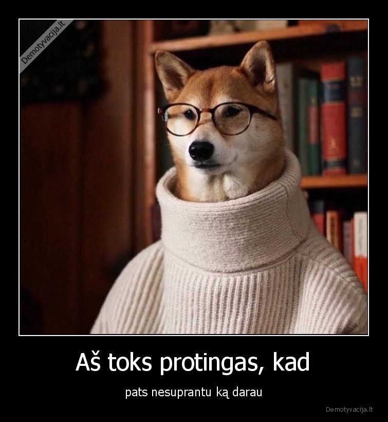 Aš toks protingas, kad - pats nesuprantu ką darau