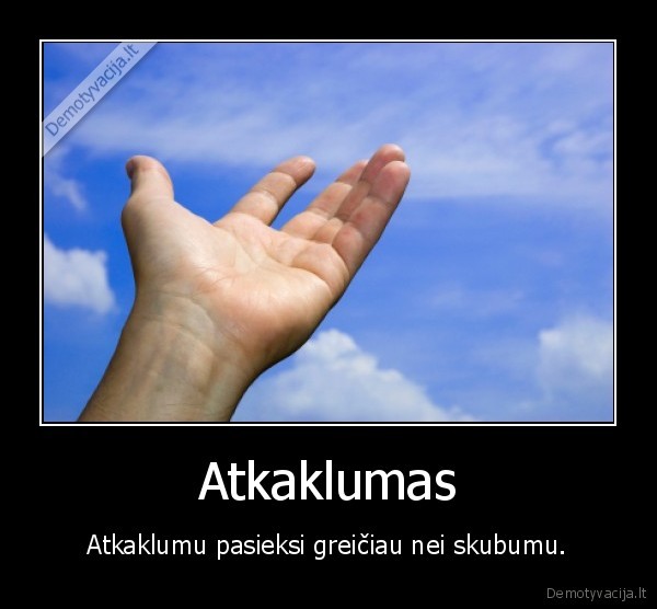 Atkaklumas - Atkaklumu pasieksi greičiau nei skubumu.