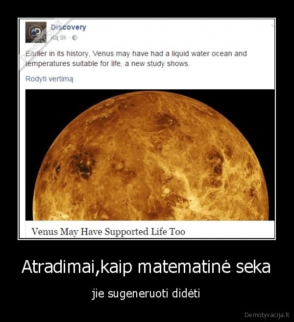 Atradimai,kaip matematinė seka - jie sugeneruoti didėti