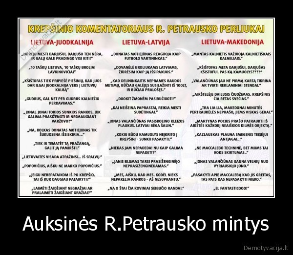 Auksinės R.Petrausko mintys - 