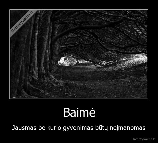 Baimė - Jausmas be kurio gyvenimas būtų neįmanomas