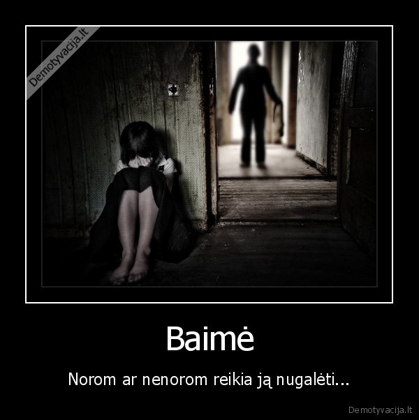 Baimė - Norom ar nenorom reikia ją nugalėti...