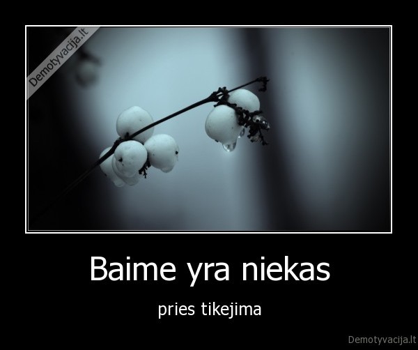 Baime yra niekas - pries tikejima