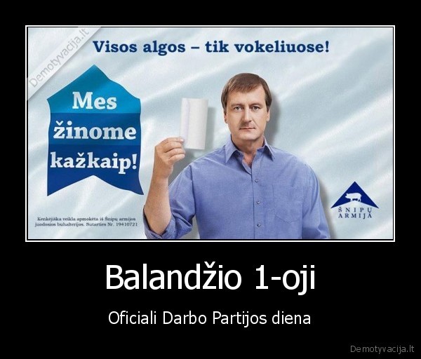 Balandžio 1-oji - Oficiali Darbo Partijos diena