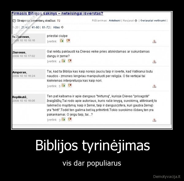 Biblijos tyrinėjimas - vis dar populiarus