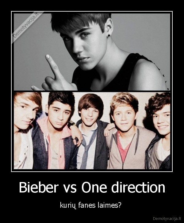 Bieber vs One direction - kurių fanes laimes? 