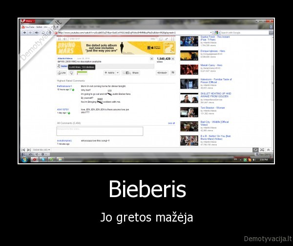 Bieberis - Jo gretos mažėja