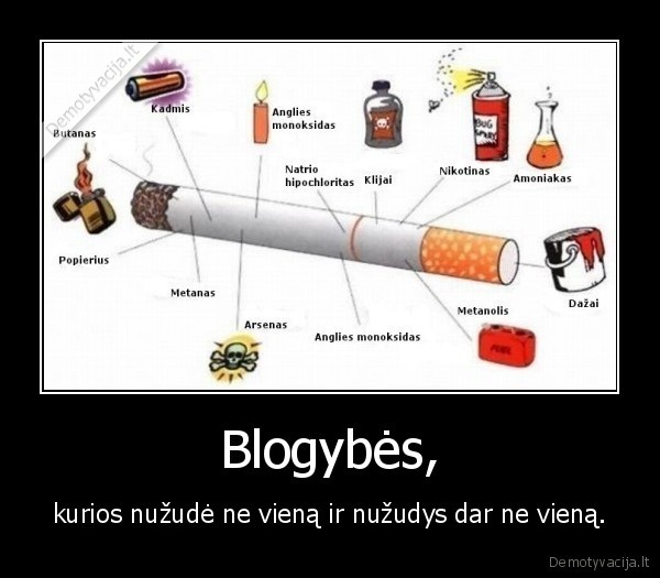 Blogybės, - kurios nužudė ne vieną ir nužudys dar ne vieną.