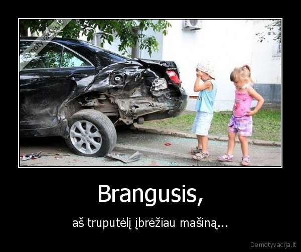 Brangusis, - aš truputėlį įbrėžiau mašiną...