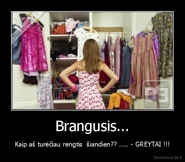 Brangusis... - Kaip aš turėčiau rengtis  šiandien?? ..... - GREYTAI !!!