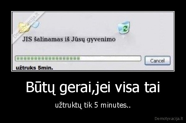 Būtų gerai,jei visa tai - užtruktų tik 5 minutes..