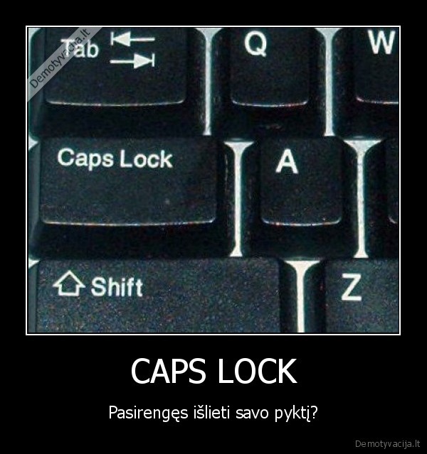 CAPS LOCK - Pasirengęs išlieti savo pyktį?