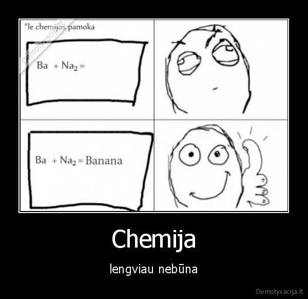 Chemija - lengviau nebūna