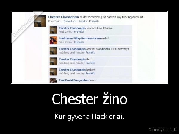 Chester žino - Kur gyvena Hack'eriai.