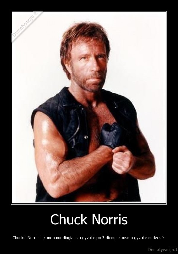 Chuck Norris - Chuckui Norrisui įkando nuodingiausia gyvatė po 3 dienų skausmo gyvatė nudvesė..